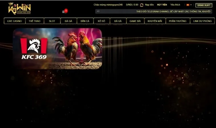 Sảnh Đá gà K9WIN thiết kế giao diện đẹp, chuyên nghiệp