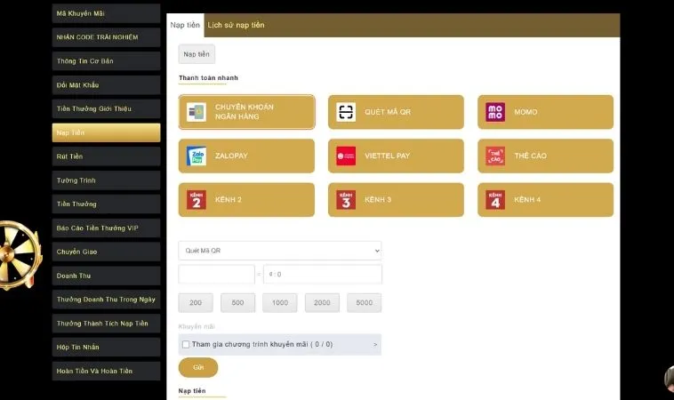 Hướng Dẫn Nạp Tiền K9WIN Nhanh Chóng, An Toàn Và Hiệu Quả 2 Các phương thức nạp tiền K9WIN